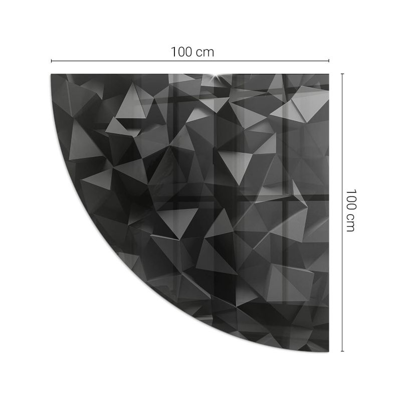 Glasplade til Brændeovn Kvart Cirkel 100x100 cm Sort | 4070095829066