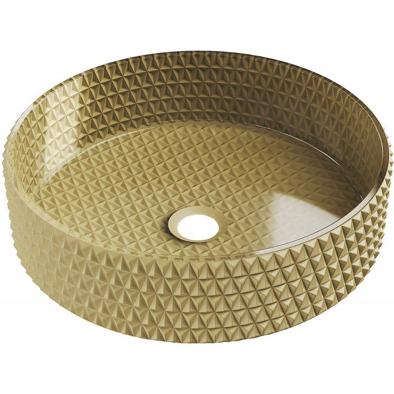 Glasvask til bordmontering Mexen Aura i guld 39 x 39 cm 1 stk.