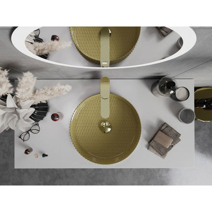 Glasvask til bordmontering Mexen Aura i guld 39 x 39 cm 1 stk.