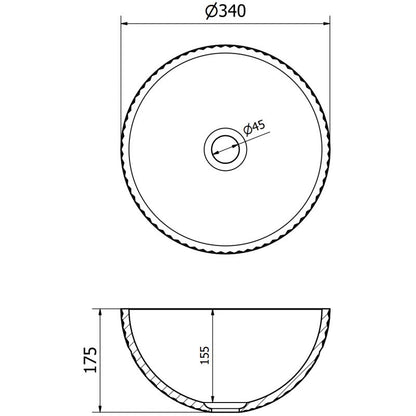 Transparent glasbordvask Mexen Dora 34 x 34 cm, 1 stk.