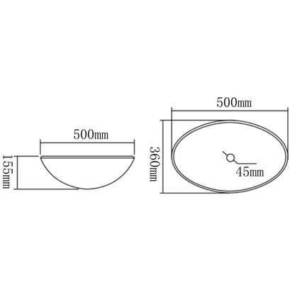 Transparent glasbordvask Mexen Goa 50 x 36 cm, 1 stk.