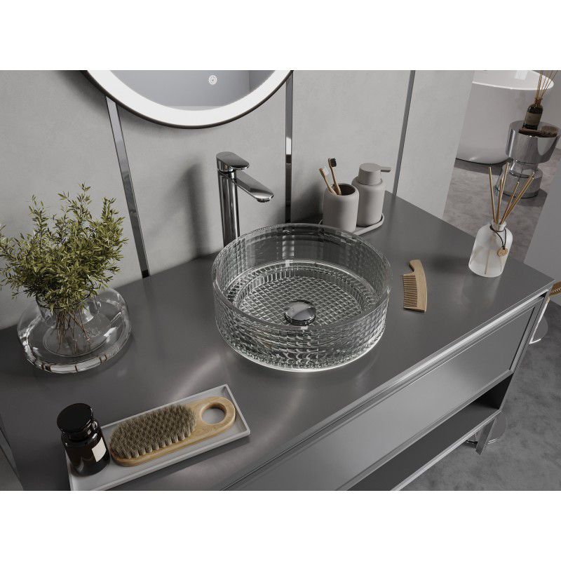 Mexen Lira glasvask til bordmontage 37 x 37 cm transparent 1 stk.