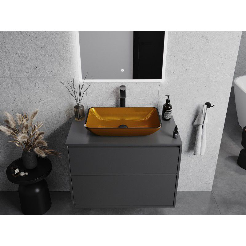 Glasbordvask Mexen Megan 56 x 36 cm i guld, 1 stk.