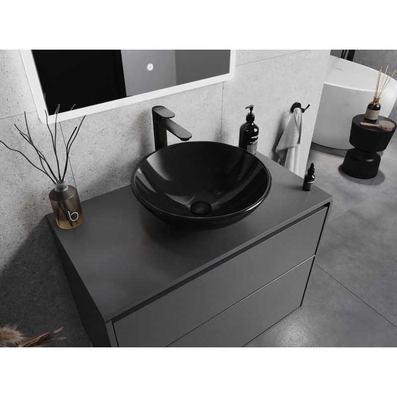 Mexen Mira glasvask til bordmontering 42 x 42 cm mat-sort 1 stk.