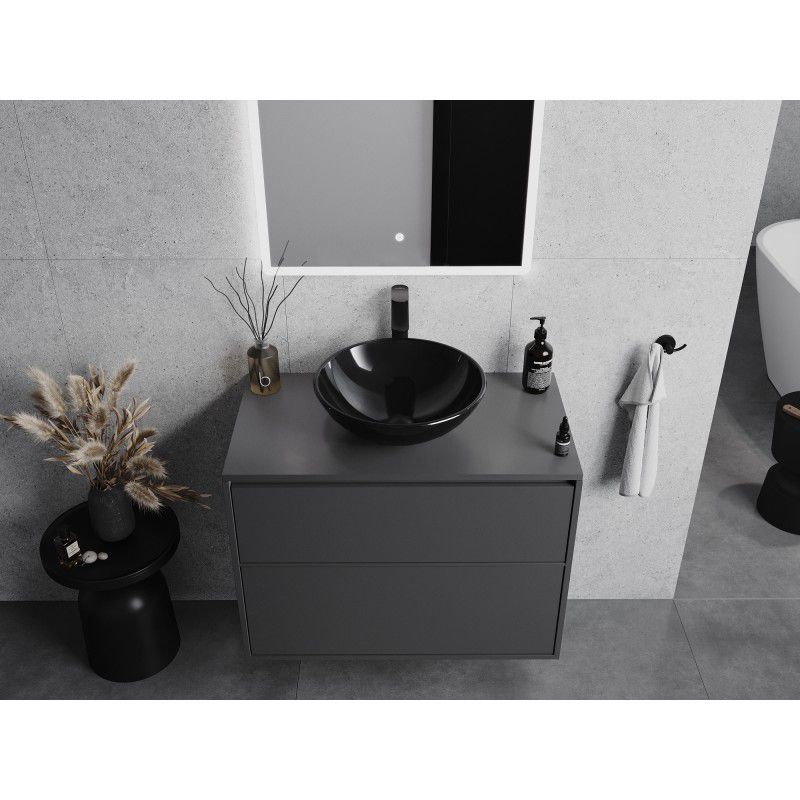 Mexen Mira glasvask til bordmontering 42 x 42 cm mat-sort 1 stk.