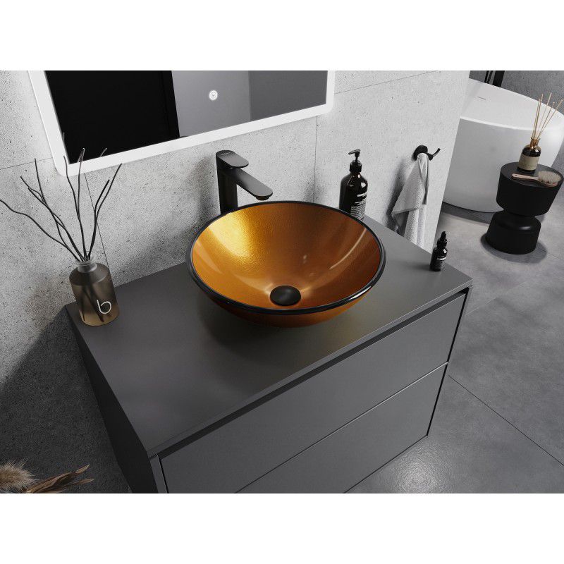 Glasvaske til bordmontage Mexen Mira 42 x 42 cm i guld, 1 stk.