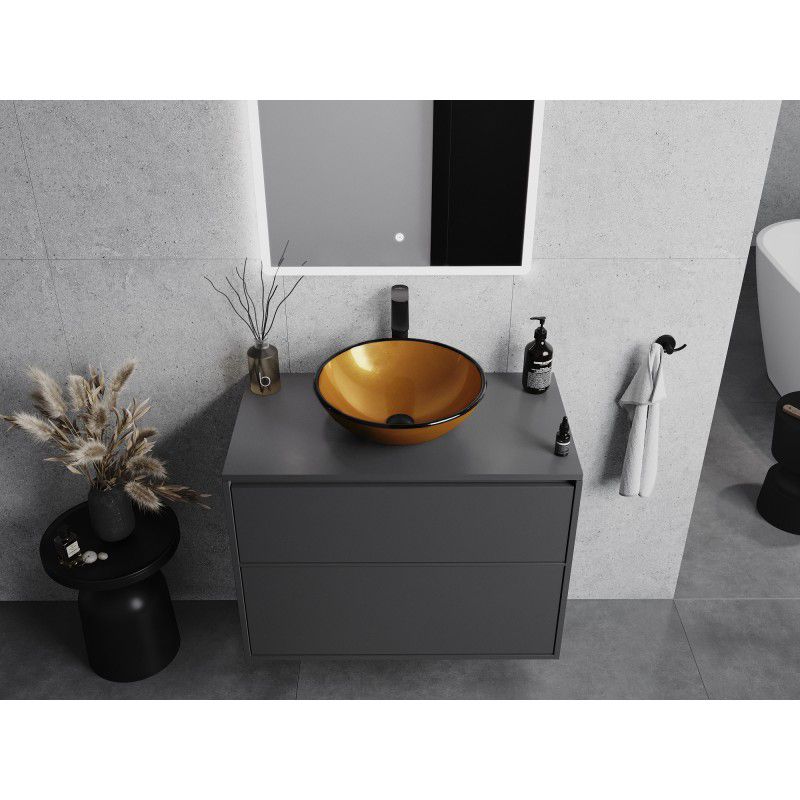Glasvaske til bordmontage Mexen Mira 42 x 42 cm i guld, 1 stk.