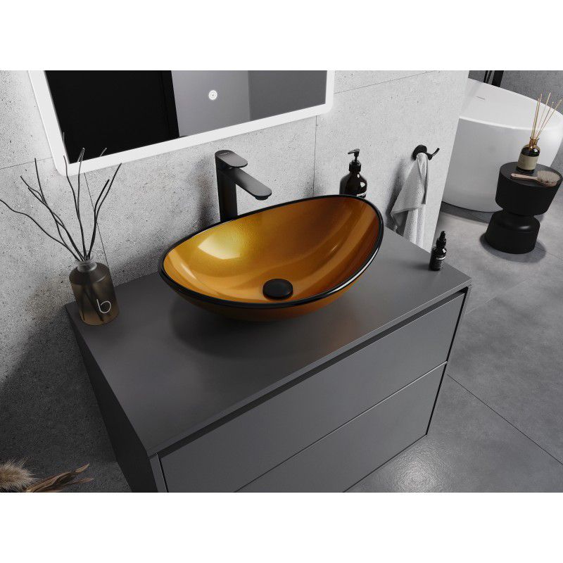 Glasvask til bordmontage Mexen Sonia 54 x 37 cm i guld, 1 stk.