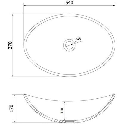 Sort glasvask til bordmontering Mexen Sonia 54 x 37 cm 1 stk.