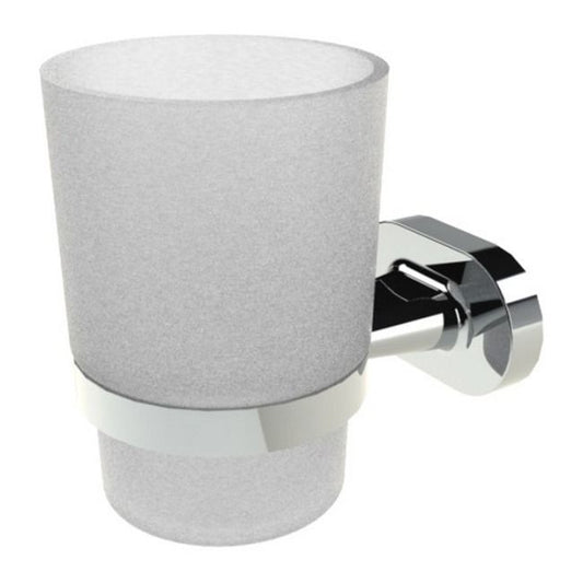 Bisk Go glas med kromholder til badeværelse