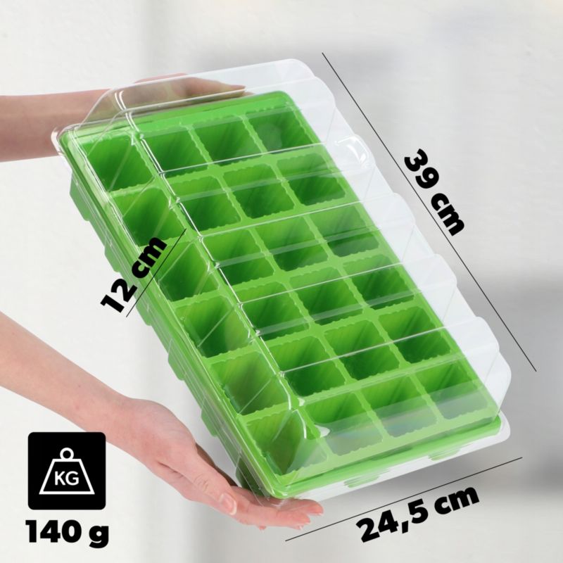 KADAX Mini minidrivhus med 24 celler og såbakke