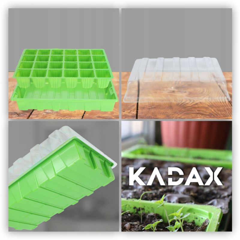 KADAX Mini minidrivhus med 24 celler og såbakke