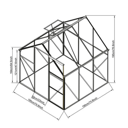 Polykulbonatdrivhus 4iQ Group 3,6 m² 190x190x195 cm 1 stk.