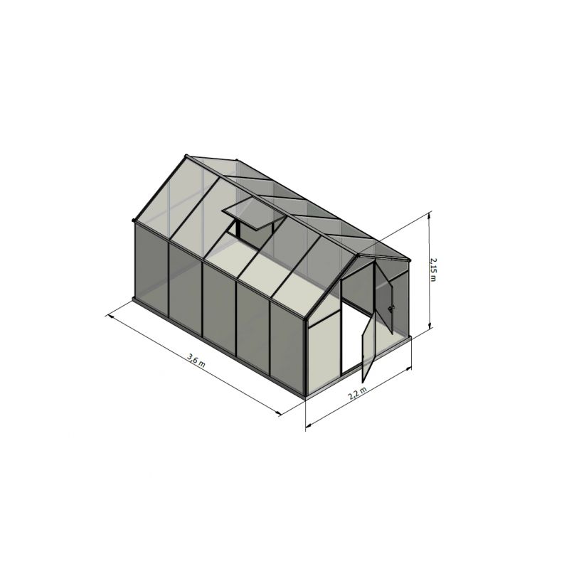 Polykabonatdrivhus L-8 4iQ Group 360x220 cm 1 stk.