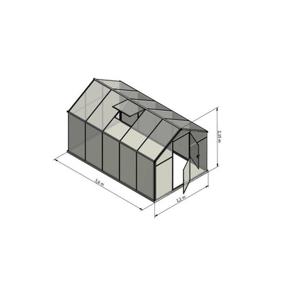 Polykabonatdrivhus L-8 4iQ Group 360x220 cm 1 stk.