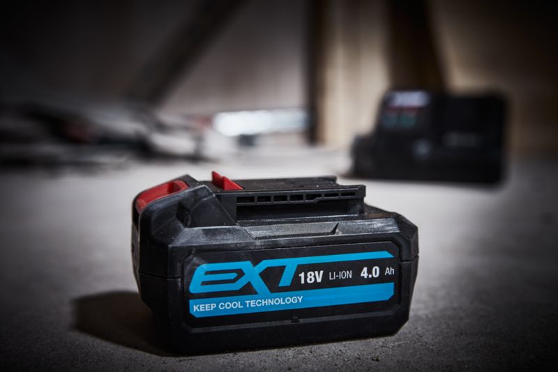 Erbauer vinkelsliber 18 V 125 mm med 2 x 4,0 Ah batterier