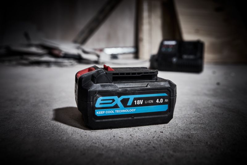 Erbauer vinkelsliber 18 V 125 mm med 2 x 4,0 Ah batterier