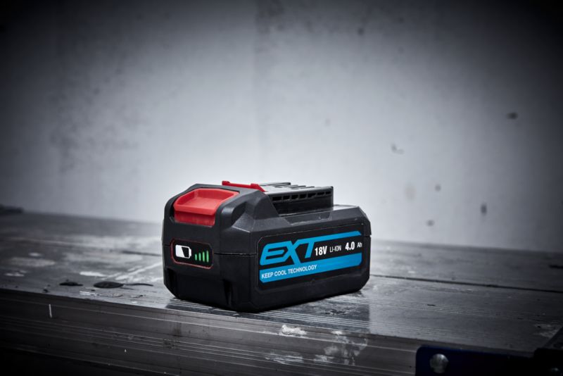 Erbauer vinkelsliber 18 V 125 mm med 2 x 4,0 Ah batterier
