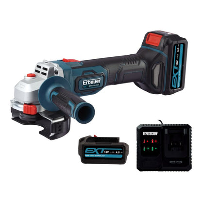 Erbauer vinkelsliber 18 V 125 mm med 2 x 4,0 Ah batterier