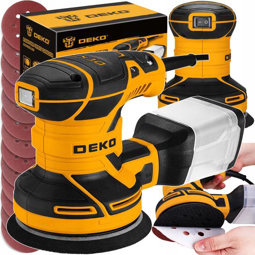 DEKO oscillerende excentersliber 320 W 14.000 omdr./min 125 mm komplet sæt