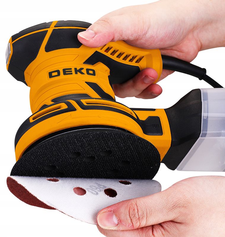 DEKO oscillerende excentersliber 320 W 14.000 omdr./min 125 mm komplet sæt