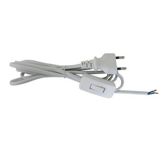 Diall ledning 2 x 0,75 mm² med afbryder 2 m hvid