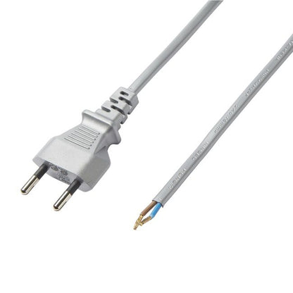 Diall ledning 2 x 0,75 mm² med afbryder 2 m sølv