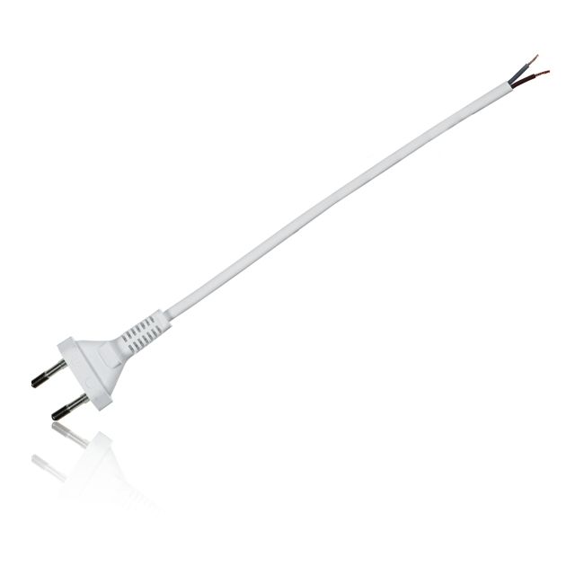 OMYp ledning Zamel 2 x 0,5 mm² 1,5 m hvid