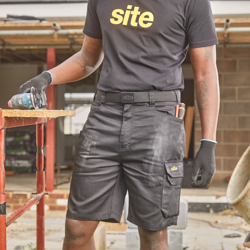 Site Sember sorte arbejds-shorts W38