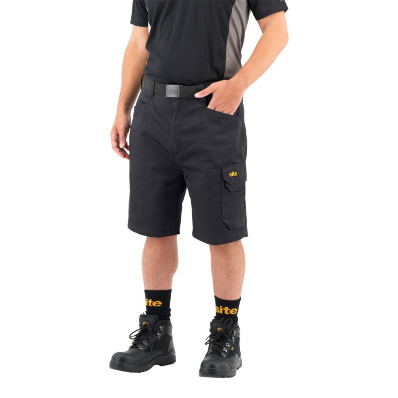 Site Sember sorte arbejds-shorts W38