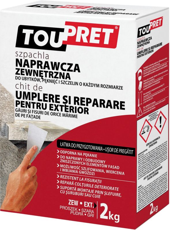 Toupret udendørs reparationsspartel 2 kg