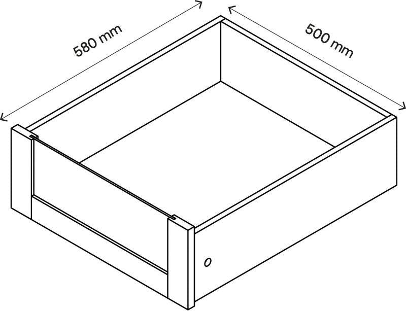 Indvendig skuffe til korpus 58 x 50 cm GoodHome Atomia eg/glass