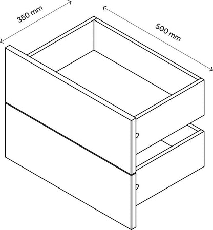 Udvendig skuffe til korpus 35 x 50 cm GoodHome Atomia hvid højglans 2 stk.