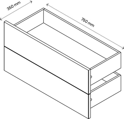 Udvendig skuffe til korpus 35 x 75 cm GoodHome Atomia hvid 2 stk.