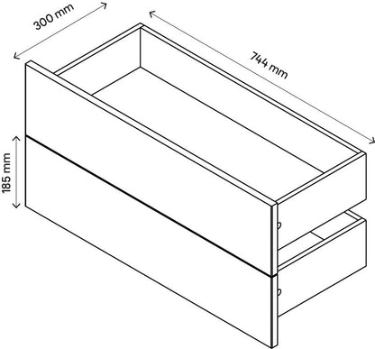 Udvendig skuffe til korpus 35 x 75 cm GoodHome Atomia sort 2 stk.