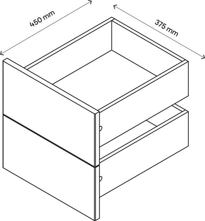 Udvendig skuffe til korpus 45 x 37,5 cm GoodHome Atomia antracit højglans 2 stk.