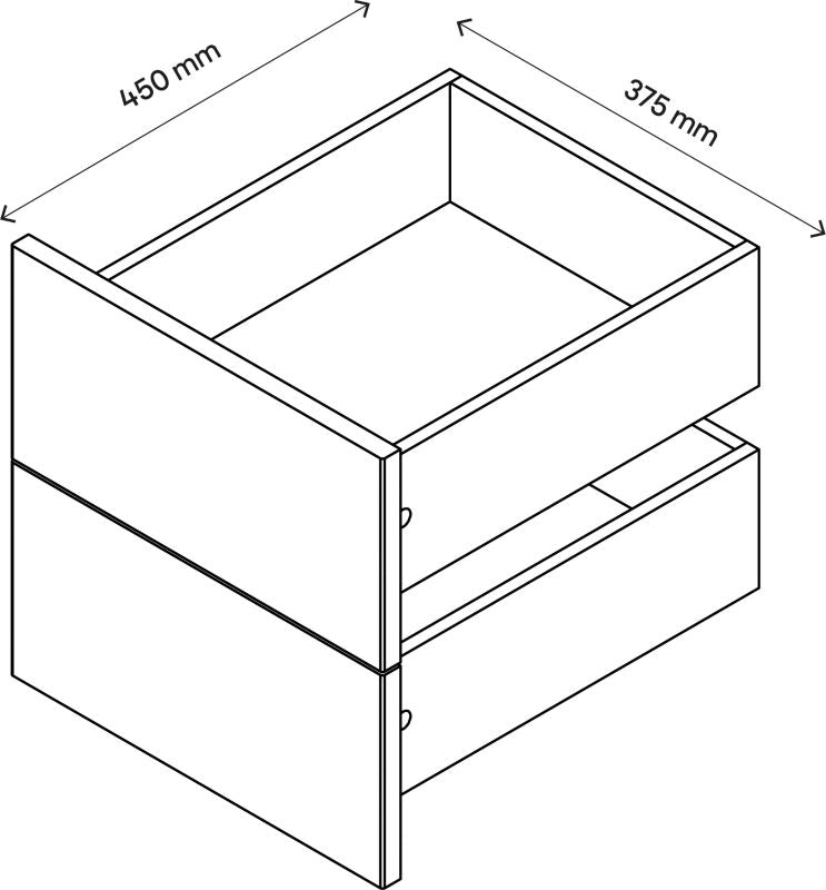 Udvendig skuffe til korpus 45 x 37,5 cm GoodHome Atomia hvid højglans 2 stk.