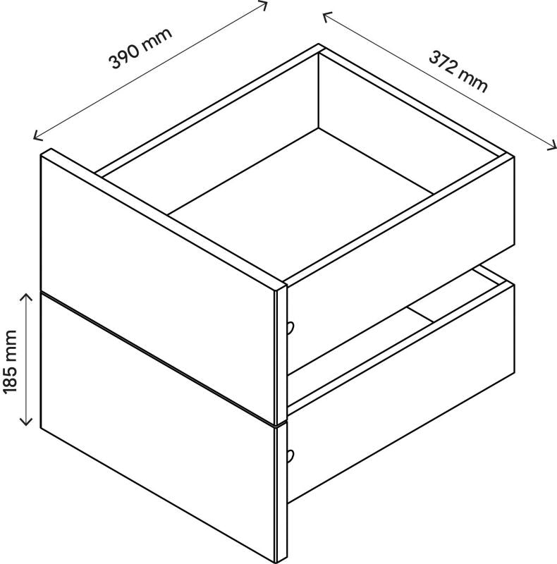 Udvendig skuffe til korpus 45 x 37,5 cm GoodHome Atomia sort 2 stk.