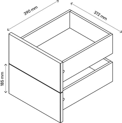 Udvendig skuffe til korpus 45 x 37,5 cm GoodHome Atomia sort 2 stk.