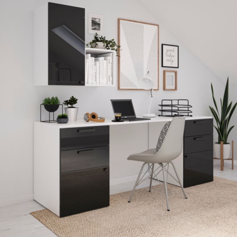 Udvendig skuffe til korpus 45 x 50 cm GoodHome Atomia antracit højglans 2 stk.