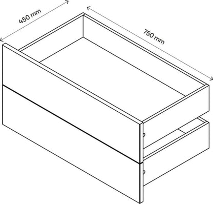 Udvendig skuffe til korpus 45 x 75 cm GoodHome Atomia hvid 2 stk.