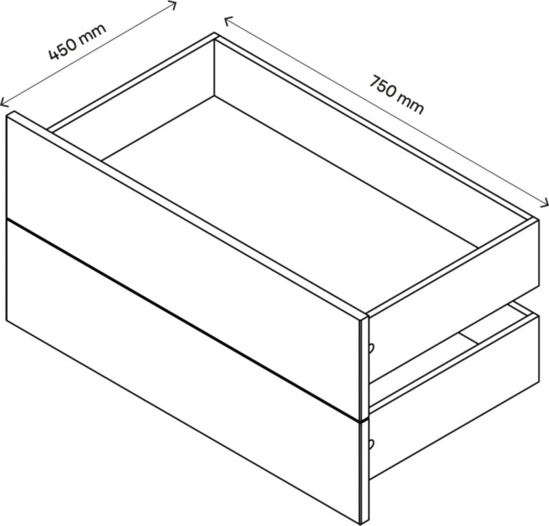 Udvendig skuffe til korpus 45 x 75 cm GoodHome Atomia hvid højglans 2 stk.