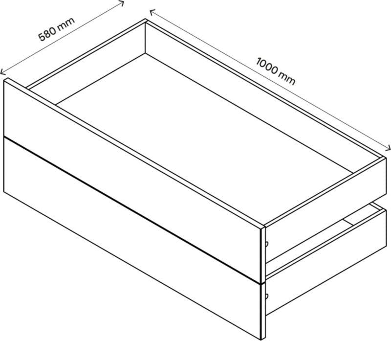 Udvendig skuffe til korpus 58 x 100 cm GoodHome Atomia hvid højglans 2 stk.