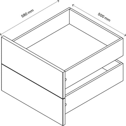 Udvendig skuffe til korpus 58 x 50 cm GoodHome Atomia hvid højglans 2 stk.
