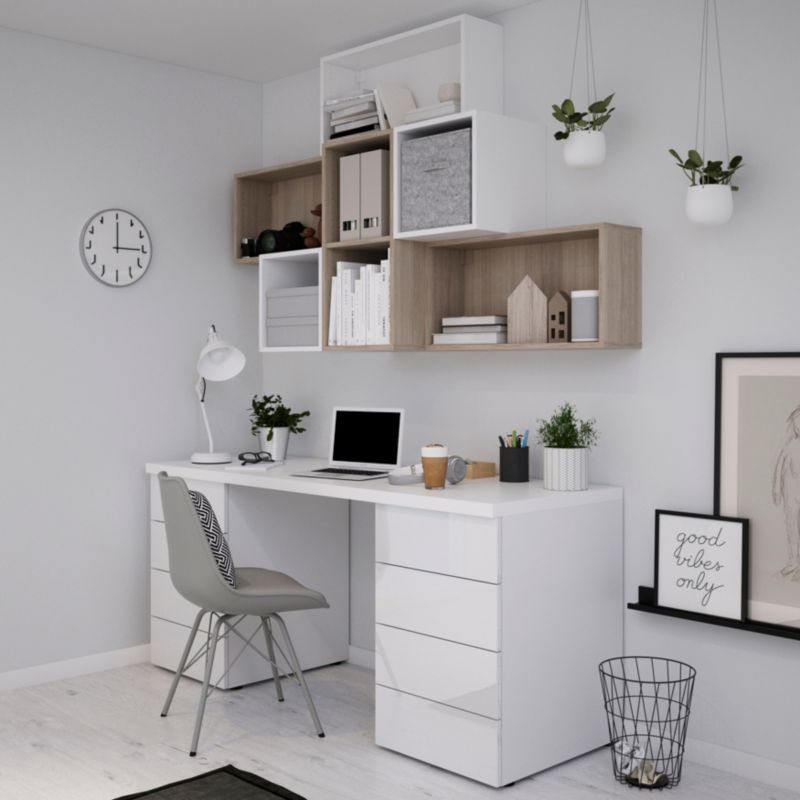 Udvendig skuffe til korpus 58 x 50 cm GoodHome Atomia hvid højglans 2 stk.