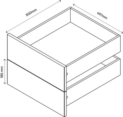 Udvendig skuffe til korpus 58 x 50 cm GoodHome Atomia sort 2 stk.