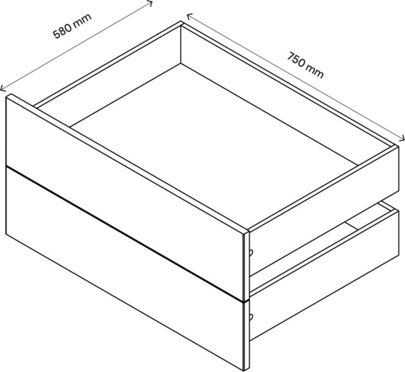Udvendig skuffe til korpus 58 x 75 cm GoodHome Atomia hvid højglans 2 stk.