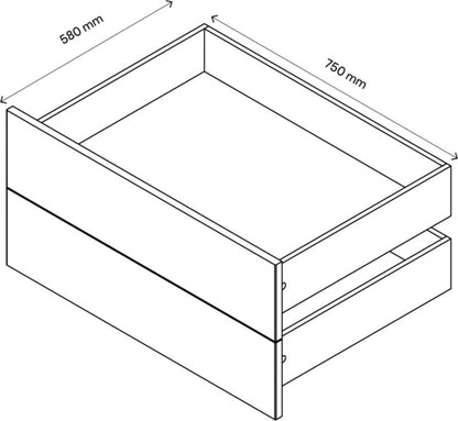Udvendig skuffe til korpus 58 x 75 cm GoodHome Atomia hvid højglans 2 stk.