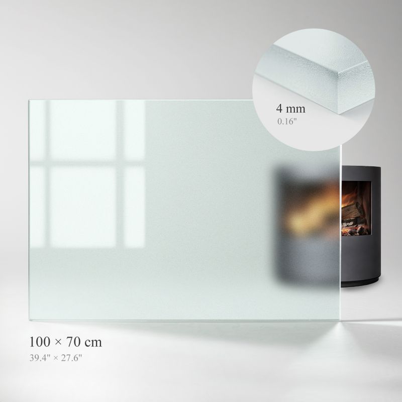Gulvplade Hærdet Glas 100x70 cm Mælkehvid