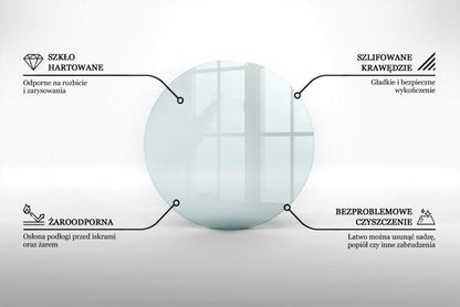 Gulvplade Hærdet Glas Ø60 cm Transparent